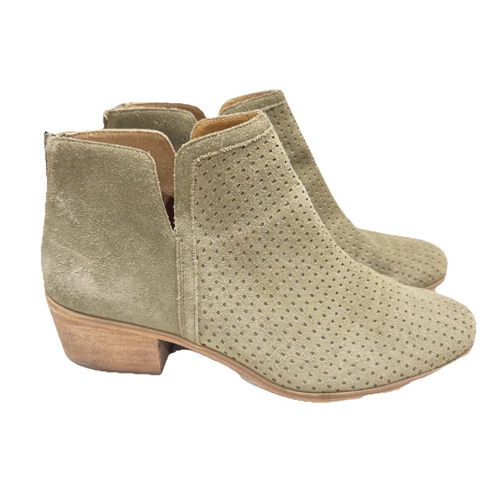 Susina Kyle Perforated Leather‎ Ankle Booties size 9.5M Green